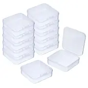 12Pcs Small Plastic Beads Storage Containers with Lids (Square, 3x2.95x1.02In)