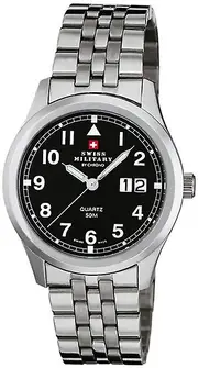 Swiss Military Quartz Analog Man Watch with SM34004.04 Stainless Steel Bracelet
