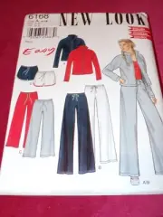 NEW LOOK #6168 - LADIES EASY ATHLETIC SHORTS-PANTS-JACKET PATTERN 6-16 FF