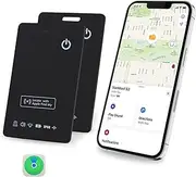 Airtag Card Wallet Tracker Thin 1.6mm 2 Pack, Rechargeable Air Tag Work with Apple Find My APP (iOS Only, Android not Supported), Item Finder Locator for Luggage Suitcase, Purse, Bag, Waterproof