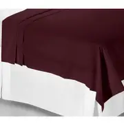 100% Pima Cotton Flat Sheet Burgundy Double
