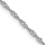 16 Inch 10K White Gold 1.3mm Singapore Chain
