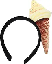 Ipetboom Ice Cream Headband, Novelties Ice Cream Cone Shape Hair Hoops Mini Food Headpiece Vendor Ice Cream Cone Mini Hat for Easter Costume Party Supplies Accessory