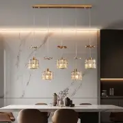 BADUO Modern Crystal Chandelier Luxury Rectangular Brass Golden rain Drop Pen...
