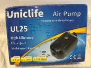 Uniclife AIR PUMP UL40 Ultra Quiet, Multi Speed, Twin Outlet 4L/min. New in Box.