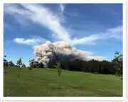 Halema‘uma‘u Ash Plume From Golf Course Kilauea Volcano 2018 Silver Halide Photo
