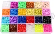 Fuse Beads Kit, 24 Colors 2.6mm 13000 Crafts Pearler Set, Creative Develop Hand Eye Coordination Handmade Beadwork Toys with Storage Box for Child