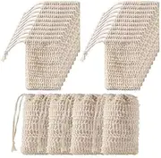 [HUFFA] 50Pcs Shower Bath Sisal Soap Bag Natural Sisal Soap Bag Exfoliating Soap Saver Pouch Holder 9x14cm