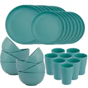 32pcs Wheat Straw Dinnerware Sets,Dinnerware Sets for 8,Unbreakable Dinnerwar...