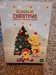 NIB-Advent Rubber Ducks Countdown Calendar, 12 Ducks of Christmas Bath Toys