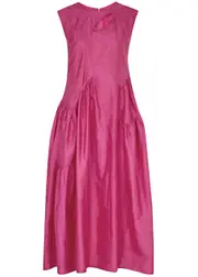 Lovebirds Star Cut-out Silk Midi Dress - Pink - S (UK10-12) S (UK10-12)