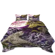 Cool Painting Moonlight Battle Tiger vs Dragon Coverlet