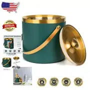 Double-Wall Insulated Ice Bucket with Lid & Scoop - Ideal for Parties & Camping