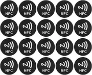 MUNEFE 20PCS Round NFC Stickers, Portable NFC Stickers, NFC Tag Sticker for Embedding in Electronic Devices and Other Targets (Black)