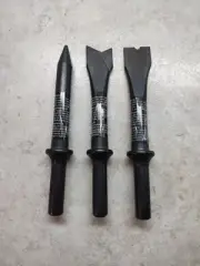 3PC EXTRA LONG BIT SET FOR AIR CHISEL PUNCH HAMMER TOOL FLAT TAPERED CUTTER