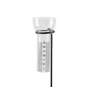 Glass Beaker Rain Gauge/Measure XL Home/Garden Decor Outdoor Display w/ Stake