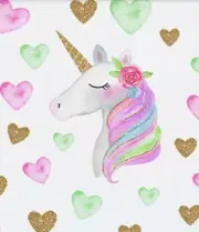 Unicorn Wall Decals Colorful Hearts Fairy Girls Kids Room X2 "Free Shipping"