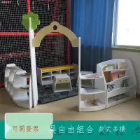 在飛比找蝦皮購物優惠-幼兒園兒童收納櫃~☬♈幼兒園兒童蒙氏區角組合柜白色貴族建構區