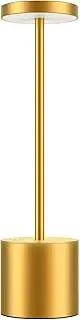 Rechargeable Cordless LED Table Lamp, 5200mAh Battery Operated Desk Lamp, 3 Color Modes, Touch Dimmable, USB Bedside lamp for Home, Dining, Indoor, Outdoor, Living Room – Gold