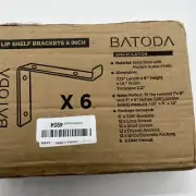 BATODA Shelf Brackets 8 inch Black with Lip Floating Shelf - L Shelf Bracket