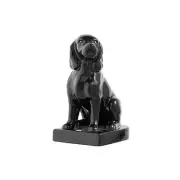 Prinz Black Ceramic Puppy Dog Statue Retriever Spaniel 6" H