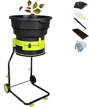 Leaf Mulcher Shredder, 2500W Electric Garden Shredder with Wheels, 8000rpm Leaves Chippers, Shredders and Mulchers with Collection Bag, Large Funnel Opening, for Yard Cleanup