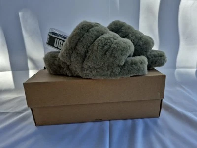 UGG 1095119 Women's Fluff Yeah Slide Charcoal SIZE 6