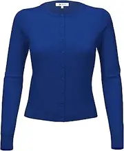 [YEMAK] Women's Knit Cardigan Sweater – Long Sleeve Crewneck Basic Classic Casual Button Down Soft Lightweight Knitted Top