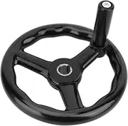 200 * 18mm Black Bakelite 3 Spoked Lathe Handwheel with Handle Machine Tool