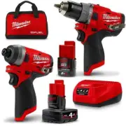 MILWAUKEE 12V FUEL™ 2 PIECE 1 X 2.0/4.0AH COMBO KIT M12FPP2A421B