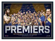 West Coast Eagles 2018 AFL Premiers Signed Photo Poster Framed Memorabilia