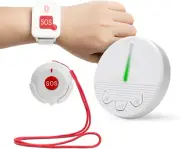 Caregiver Pager Emergency Button for Elderly Alert Button for Seniors at Home Ca