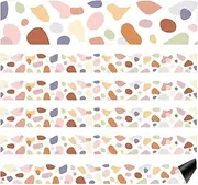 Fuutreo 24 Pcs Terrazzo Tones Magnetic Border Bulletin Board Borders Terrazzo Tones Classroom Decor Magnetic Straight Rolled Border Trim for Office Chalkboard Decoration