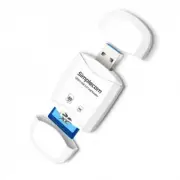 SIMPLECOM CR303 2 Slot SuperSpeed USB 3.0 Card Reader with Dual Caps -White