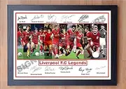 Stunning Quality Liverpool FC Legends Signed/Autographed Print. Mohamed Salah, Steven Gerrard etc etc... (A4 FRAMED 33CM X 24CM)