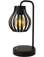[BR Home] Modern Metal Tulip Style LED Lantern Table Desk Lamp in Black