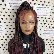 Ready To Ship Braided Wig Lace Frontal Box Braids Lace Front Wig 24 Inches