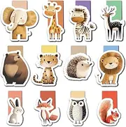 Pack of 12 Magnetic Bookmarks, Tixlux Magnetic Bookmarks with Cute Forest Animals for Children, Teachers, Students, Book Lovers, Animal Friends