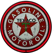 LARGE Texaco Motor Oil Bar Garage Wall Light Sign RED Neon