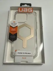 UAG iPhone 15 Pro Max Case 6.7" Plyo Ice/Gold, Built-in Magnet for MagSafe