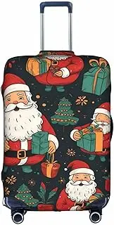 [Pvinnk] Merry Christmas Print Protective Luggage Cover Elastic Washable Suitcase Protector Travel Gear Protector, White, X-Large