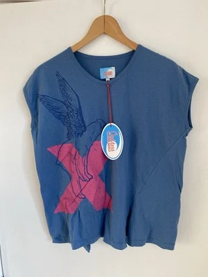 Mambo Goddess Women’s Graphic Print Tank Shirt Size UK 10 Deadstock Y2K NEW Blue