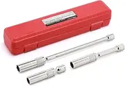 MIXPOWER 3PCS 3/8" Drive Spark Plug Socket Set, 14mm, 9/16", 5/8" Thin Wall Socket, 4”, 6” and 11” Extension Lengths, 14MM-4", 9/16"-6", 5/8"-11", 6 Point