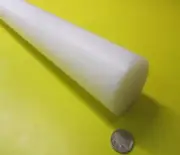 UHMW White Round Rod 2.25" (2 1/4") Diameter x 72" Long, 1 Unit, Extruded