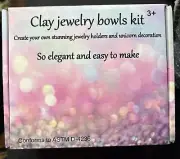 2Pepers DIY Clay Jewelry Dish Craft Kit, Make Your Own 5 Clay Bowls/Unicorn NIB