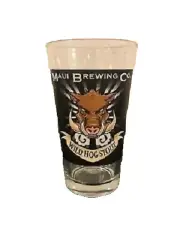 MAUI BREWING COMPANY WILD HOG STOUT PINT GLASS, "BREWED ON MAUI" (HAWAII), NEW!