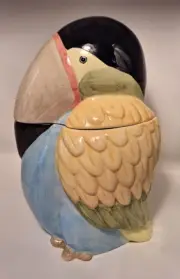 Vintage Toucan Bird Cookie Jar Ceramic New In Box