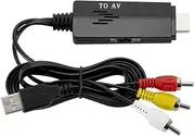 Rcas to HDMI,Av to HDMI Converter,VCR Player Rcas to HDMI Converter HDMI to Rcas VCR/DVD Player Combo New Av Cable for VCR