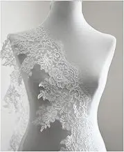 Fabric 3 M Long Eyelashes Car Bone Lace Lace Wedding Veil Garment Accessories DIY(Unilateral)