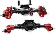 Car Front Rear Axle Set Upgrade Parts for SCX10II 90046 90047 1/10 RC Crawler Car Axial Upgrade Parts Aluminum Anodized Full Fr&on&t Rear Portal Axle Bridge Shaft Complete Set